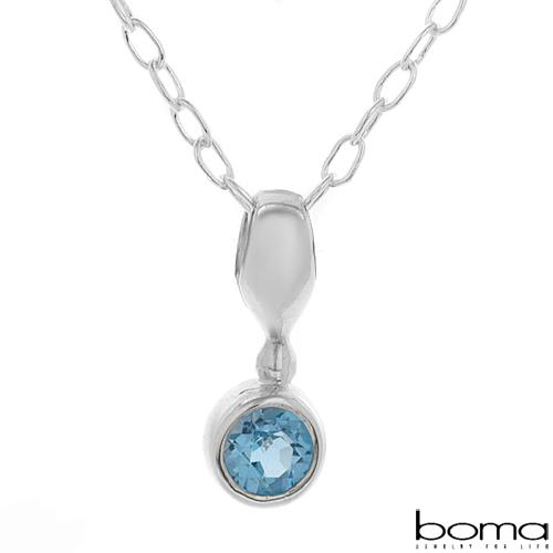 BOMA Sterling Silver Necklace With Genuine Topaz