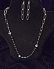 Sterling Silver and Swarovski Crystal Oval Link Necklace & Earring Set