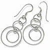 Multi Hoop Sterling Silver Dangle Earrings