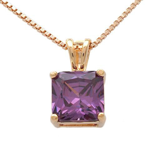 Cubic Zirconia Pendant 14K/925 Necklace