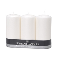 Qty. 3 -  3"x6" White Pillar Candle