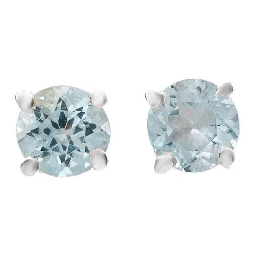 5mm Round Genuine Topaz Stud Earrings