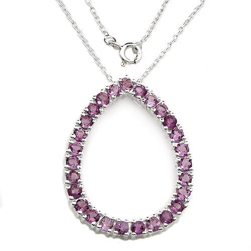 Genuine Amethyst Sterling Silver Necklace