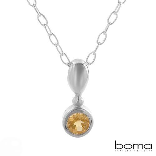 BOMA Necklace Genuine Citrine & Sterling Silver