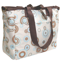 Bumkins Grande Reversible Diaper Bag - Blue Circles