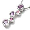 1 CT Amethyst & Tourmaline Sterling Silver Necklace