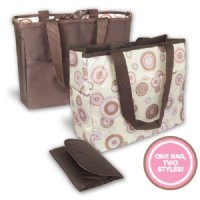 Bumkins Grande Reversible Diaper Bag - Rose Circles
