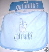 Blue "Got Milk?" Baby Bib