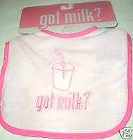 Pink "Got Milk?" Baby Bib