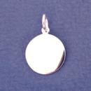 Sterling Silver Round Tag Pendant Charm
