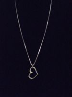 Sterling Silver Open Heart Necklace