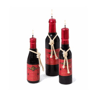 Wine Bottle Candle Set of 3