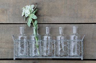 Chicken Wire 5 Glass Vase Holder