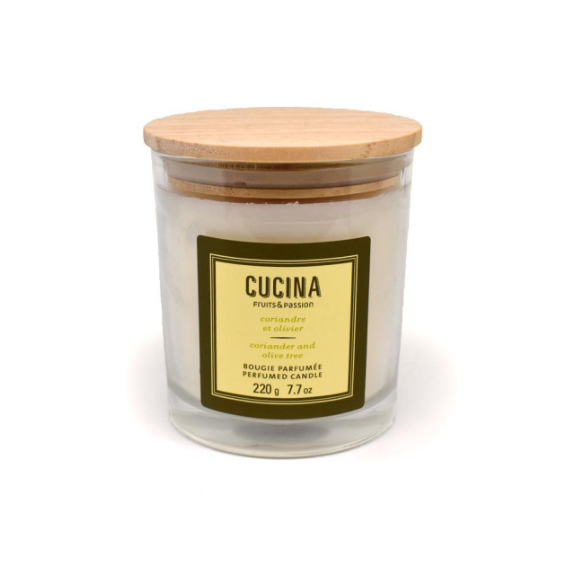 Cucina Coriander and Olive Tree Glass Candle