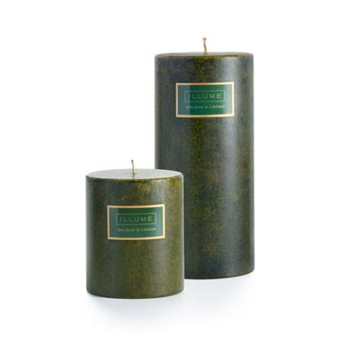 Illume Balsam & Cedar Pillar Candle 3 x 3.5