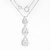 Cubic Zirconia Tear Drop Sterling Silver Necklace