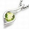 5mm Peridot Sterling Silver Slide Pendant Necklace