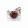 5mm Round Genuine Garnet Stud Earrings